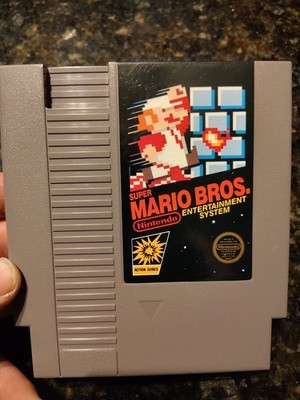 Super Mario Bros NES Action series 5 Screw 1st Print No TM Good Label Rare teste