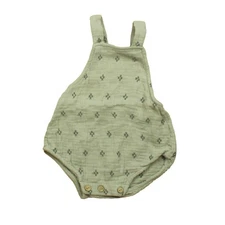 Rylee + Cru Norah Romper Geo Embroidery Onepiece Baby 0-3 Months Soft Cotton