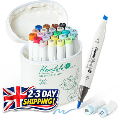 Ohuhu Honolulu Plus Alkoholmarker Supreme Pinselspitze: 24 Farben Doppelspitze