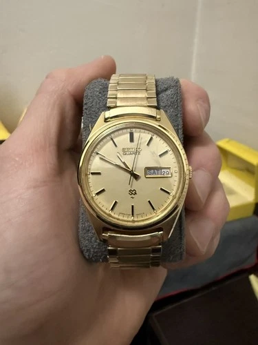 RARE Vintage Seiko Quartz SQ 1970s Gold Tone Watch 7546-8039 804LR