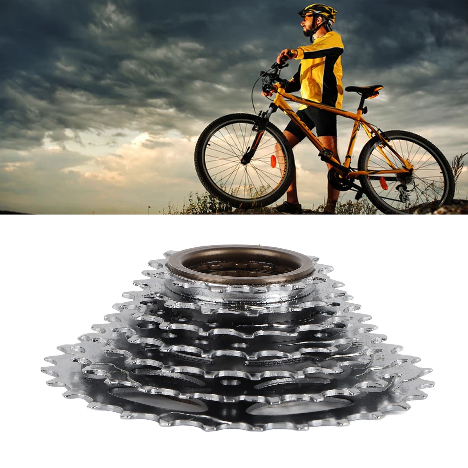 7 Speed Freewheel 13‑28T Bike Threaded Flywheel Bike Rotating Flywheel LW