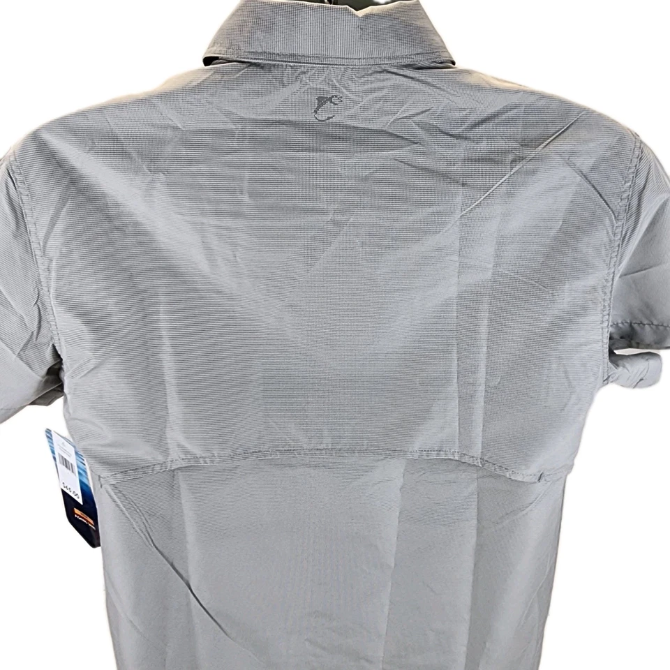 Рубашка мужская Reel Pro рыболовная небольшая UPF 50 тканая клетчатая с коротким рукавом вентилируемая новая  - Изображение 3 из 4