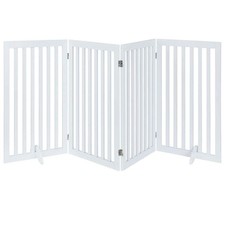 36  H Free Standing Pet Gate for Dog, Tall Wooden Dog Gate, 80  Wide