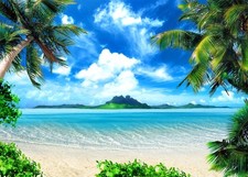 7x5ft Beach Photography Ocean Vinyl Photo Booth Wedding Party Backdrop