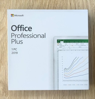 Microsoft Office 2019 Professional Plus - 1 PC Windows - DVD + Key - New Sealed