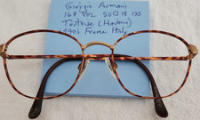 GIORGIO ARMANI 168 802 90's Tortoise Havana /Gold 50-18-135 Oval Eyeglass Frame