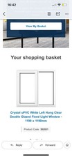 Image of Crystal uPVC Left Hung Clear Double Glazed Fixed Light Window - 1190 x 1190mm