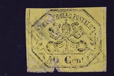 ITALY SCOTT 17A FRANCO BOLLO USED FAULTY STAMP
