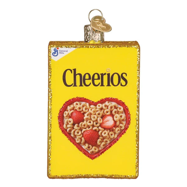 Old World Christmas CHEERIOS BOX (32764) Glass Ornament w/ OWC Box