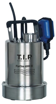 T.I.P. Schmutzwasser Tauchpumpe, FlatOne 6000 INOX, 30440