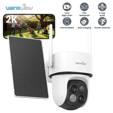 Wansview 2K 3MP Wireless Solar Security Camera 360°PTZ Dual-Cam Human Detection