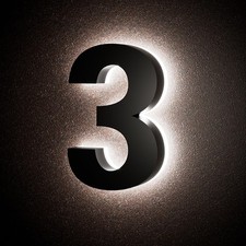 LLtronation 5" Backlit LED House Numbers Outdoor Stainless Steel Illuminated
