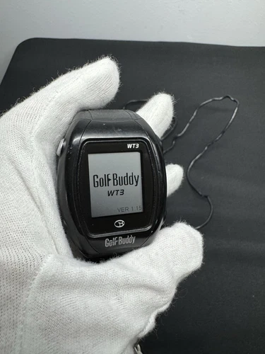 Golf Buddy WT3 Black Range Finder Watch GPS w/ Charger (Tested & Works)