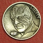 HOBO Buffalo Nickel Luchador Made from a Real US Buffalo Nickel