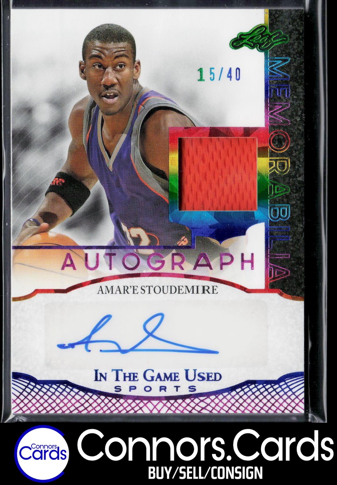 Amare Stoudemire Auto 2024 Leaf In The Game Used #IGA-AS1 Patch /40