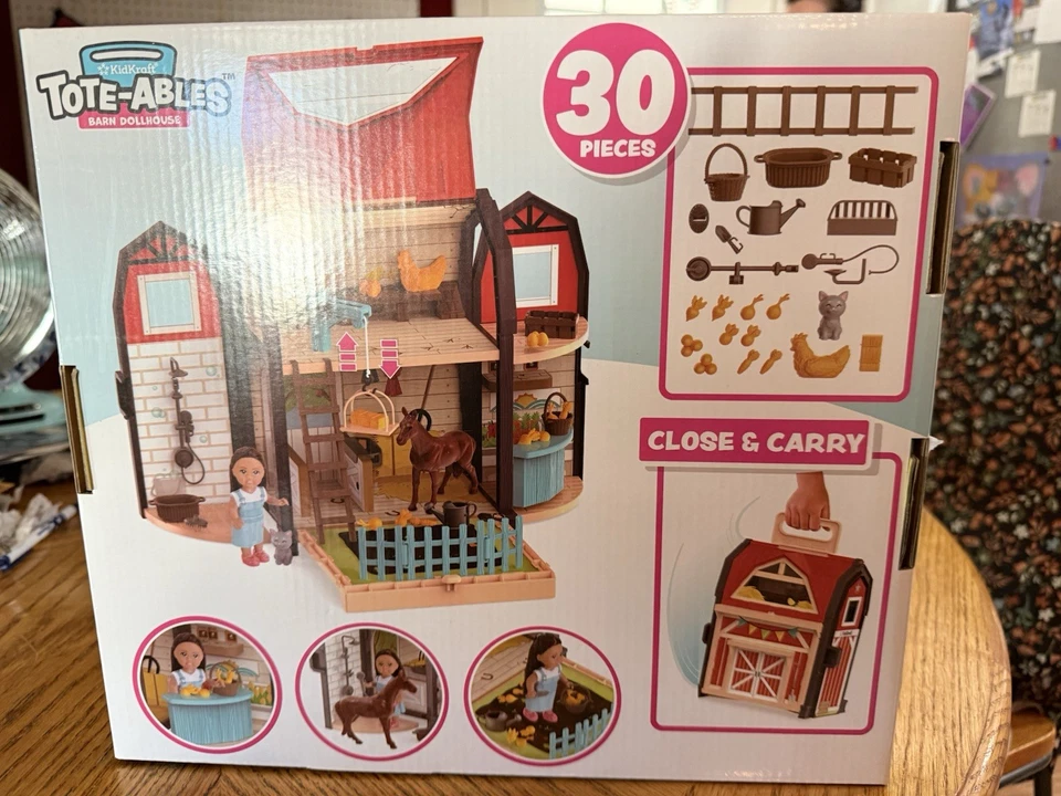 Casa de muñecas portátil KidKraft Tote-ables casa de muñecas con muñeca y 30 accesorios Foto 2 de 4