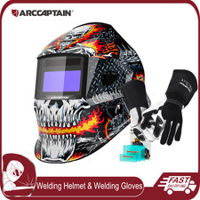 ARCCAPTAIN Welding Helmet Auto Darkening True Color Welding Hood Welding Gloves