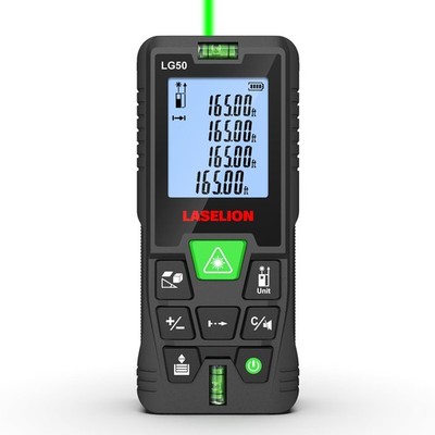 Laser Measurement Tool,165ft Green-Beam Laser Measure Device Portable M/in/Ft...