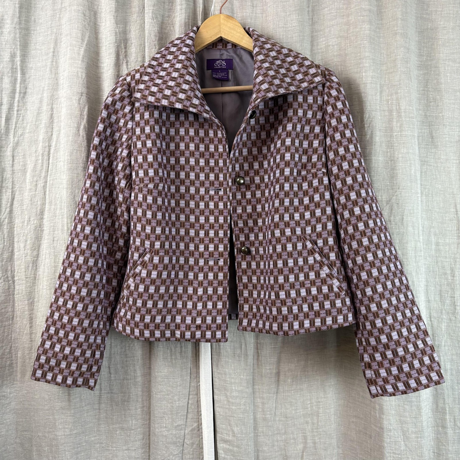 JDS Collection Jacket Blazer Small Checkered Belt… - image 1