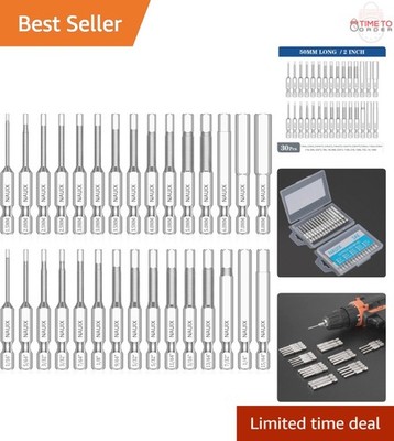 30 Piece Hex Head Allen Wrench Drill Bit Set S2 Steel Magnetic rustproof