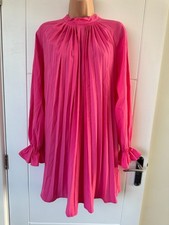 Shein Pink Pleated Smock Mini Dress Long Sleeve Floaty UK 12-14 M b32