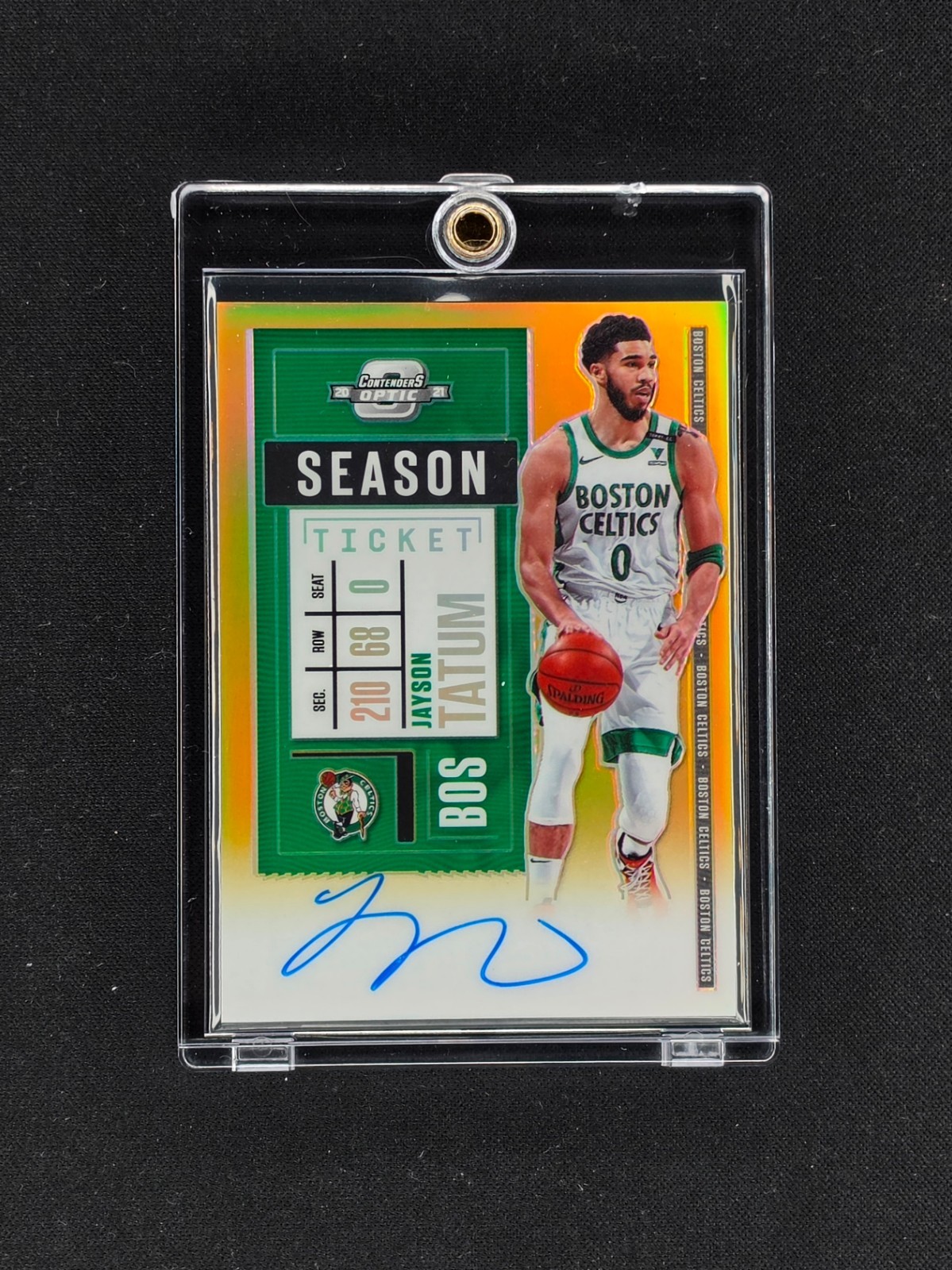 2020-21 Panini Contenders Optic Jayson Tatum Veteran Ticket Gold Prizm /10 Auto