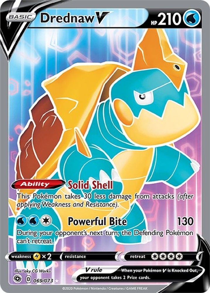Drednaw V (Full Art) CHP 69/73 Pokémon Champion's Path Ultra Rare Holofoil EN NM