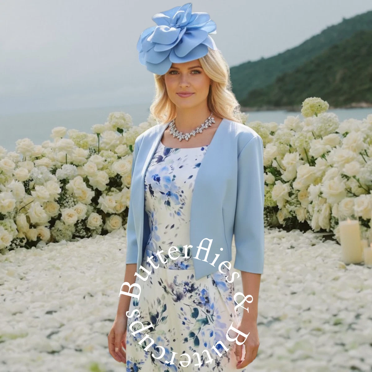 sachin and babi light blue dress Plus Size Mother of the Bride or Groom Dresses main image 1