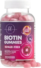 Hello Lovely Hair Vitamins Gummies Biotin 5000mcg 120 Count for Women Vitami E-C