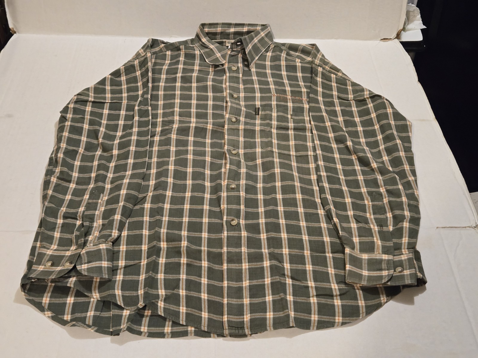 GORGEOUS BERETTA Long Sleeve Button Down Plaid Cotton Shirt Mens Sz L