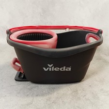 Vileda Turbo Microfibre Spin Mop Bucket With Foot Pedal Red And Grey Faded