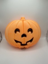 Vintage Halloween Pumpkin Jack O' Lantern Lighted Blow Mold Made In USA No Light