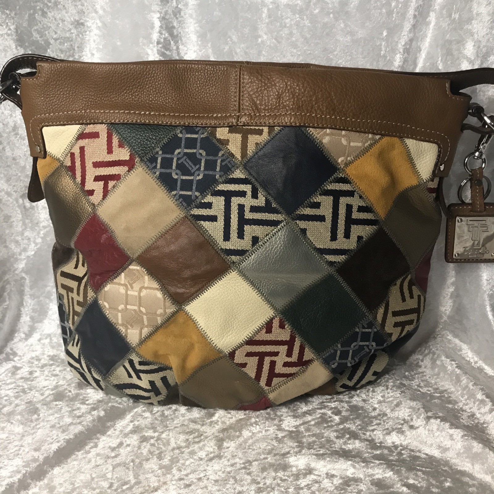 Tignanello Shoulder Bag Leather Patchwork Buckle … - image 2