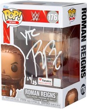 Roman Reigns WWE Signed #176 Fanatics Funko Pop! Figurine w/YTC Insc - LE of 25