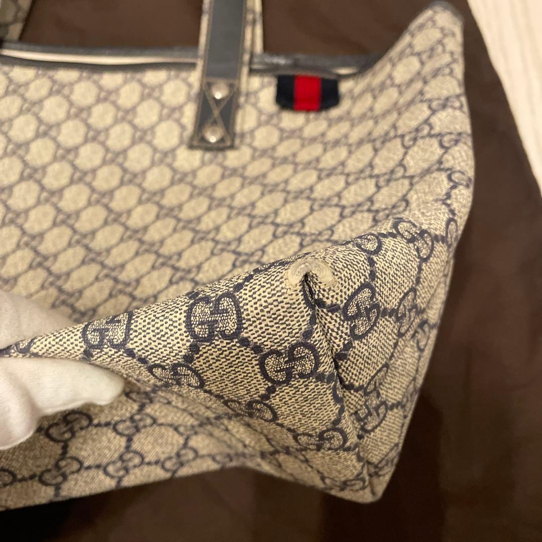 GUCCI GG Supreme Tote Bag Gray Unisex A4 Storage Italy Authentic thumbnail 3