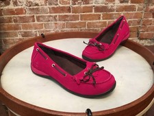 Vionic Petaluma Shoe Women's 5 Pink Suede Kiltie Orthotic Moccasin Loafer New