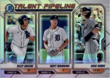 2021 Bowman Chrome Talent Pipeline Refractors Short Riley Greene Matt Manning