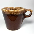 Vintage Hull Pottery Brown Drip Glaze Oven Proof Coffee Cup Mug 3.5"