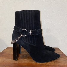 Paige London Boots Olivia Palermo Black Suede Chain Link Boots 9 Revolve $385