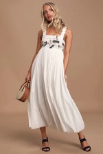 Show Me Your Mumu Dawn Patchwork Smocked Maxi Dress S Summer Coastal Resort