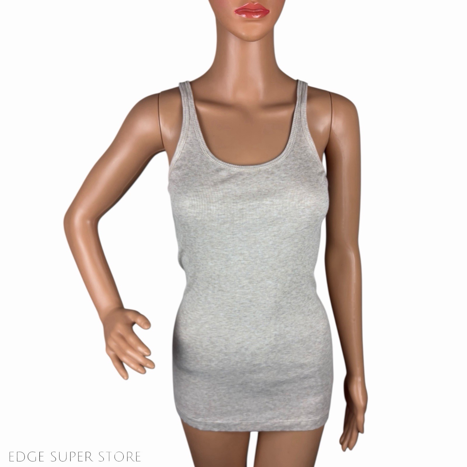 Vince Light Beige Favorite Ribbed Basic Sleeveles… - image 1
