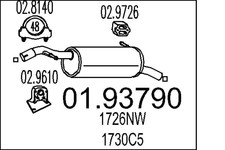 Pot d'échappement Peugeot 1007