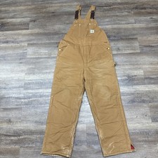 Carhartt Size 42x32 Quilt Lined Duck Bib Overall R02-BRN MADE IN USA