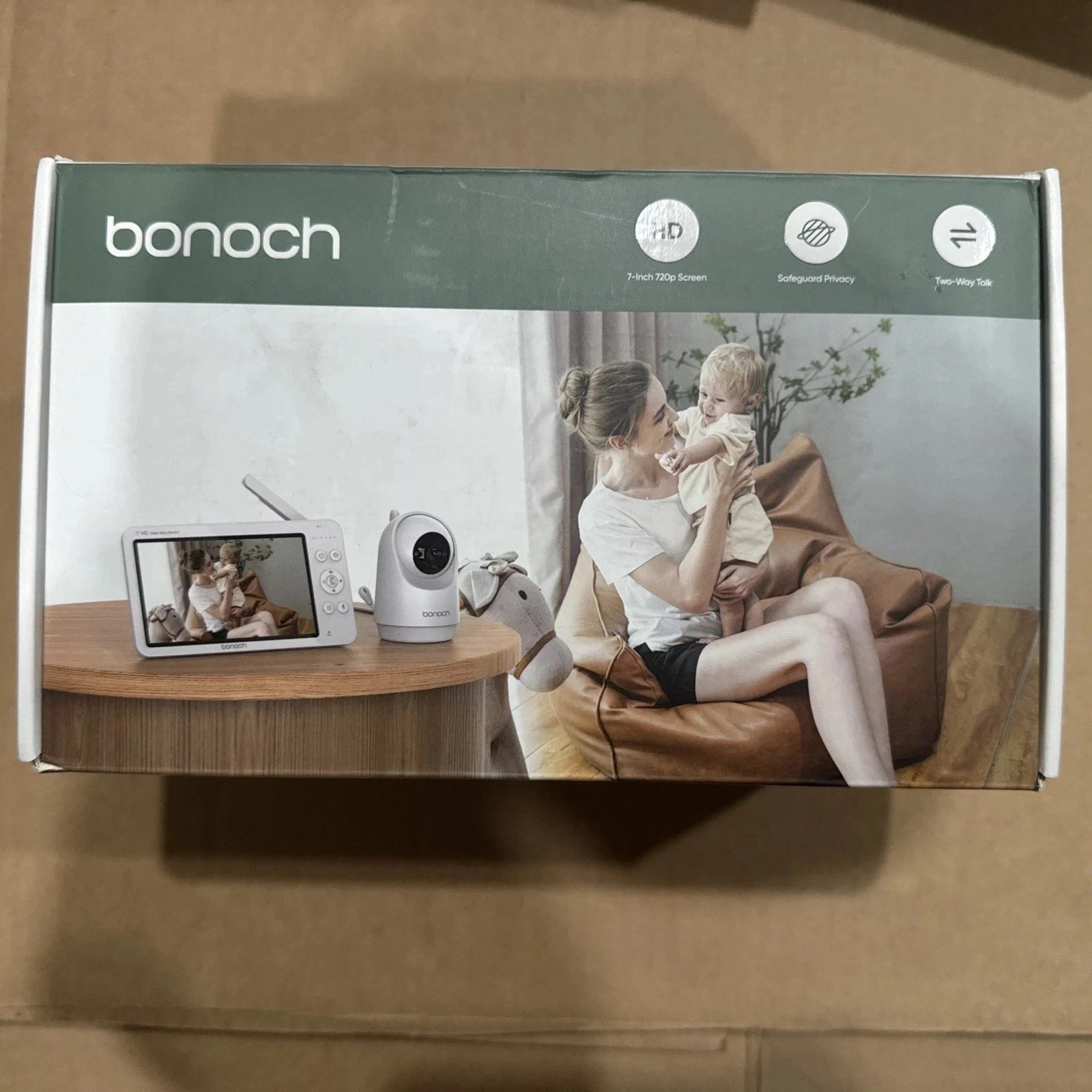Bonoch White 720p HD Video Baby Monitor With Camera And 7” Display