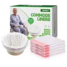 Commode Liners 120PCS Bedside Disposable-Portable Toilet White