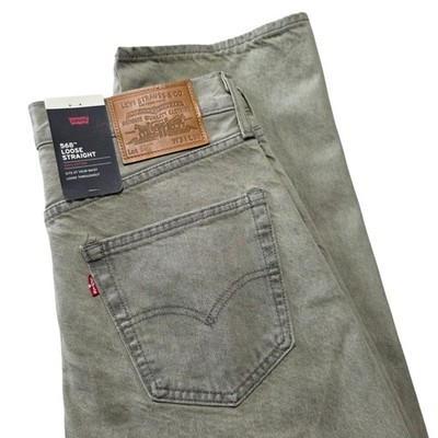 Levi s 568 Loose Straight Jeans Mens 31x30 NWT Light Slate Gray/Green Wide Leg