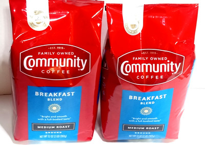 Community Coffee Breakfast Blend Ground Coffee Medium Roast 32 Oz - Lot of 2