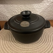 EMILE HENRY FRENCH BLACK CERAMIC FLAME COOK COOKING POT 