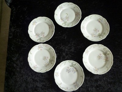 6 Rosenthal Orchid Iris Jugendstil Brot-/Dessertteller mit floralem Muster