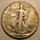 1946 P Walking Liberty Half Dollar 90% Silver F -VF  "As Pictured-Not Cleaned"